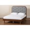 Baxton Studio Roald Mid-Century Modern Grey Fabric and Walnut Brown Wood King Size Platform Bed 246-12645-9412-ZORO - alternate 7